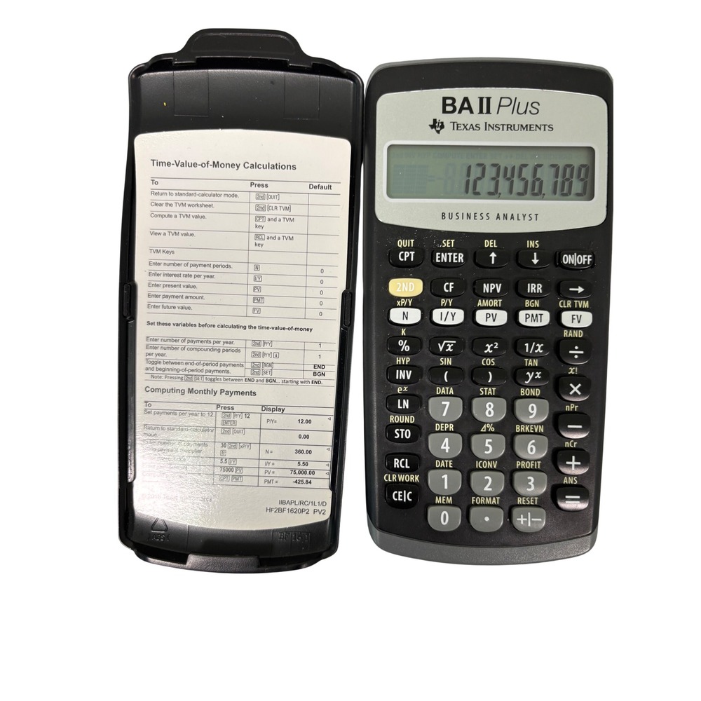 Texas Instruments BA II Plus Business Analyst Financial Calculator Gray Black